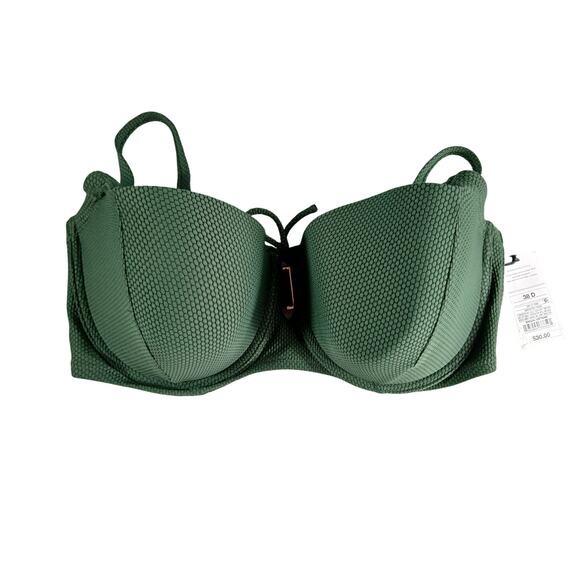 Shade & Shore Other - Shade & Shore Swimwear Womens 38D Green Bikini Top Underwire Padded Swimsuit NWT